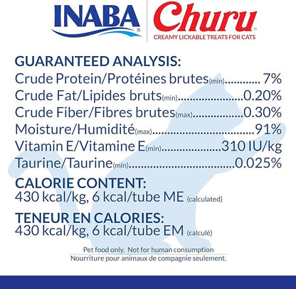 INABA Churu Cat Treats, Lickable, Squeezable Creamy Purée Cat Treat with Green Tea Extract & Taurine, 0.5 Ounces Each Tube, 20 Tubes, Tuna & Seafood Variety Box
