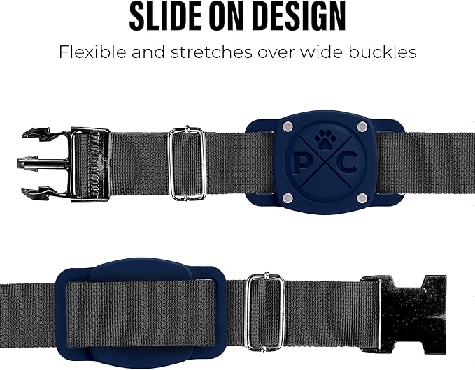 Pup Culture IP68 Waterproof AirTag Dog Collar Holder | 2.5X Stronger Than Competitors - Track Your Pet Using Apple AirTag Technology Without a Subscription | Dustproof - Doesn’t Hurt Your Collar