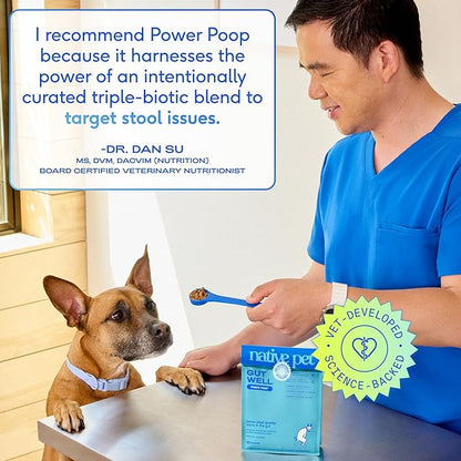 GutWell Power Poop - Digestive Enzymes & Fiber for Dogs - Dog Fiber Supplements Help with Diarrhea Relief, Upset Stomach, Pet Gas & Gut Health with Targeted Triple-Biotic Blend & M-Fiber - 120 Scoops