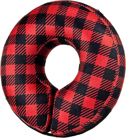 BENCMATE Inflatable Dog Cone Collar Alternative, Soft Dog Cone for Small Medium Large Dogs and Cats, Neck Recovery ECollar Donut Collar After Surgery (Medium, Plaid)