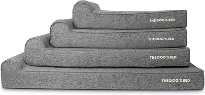The Dog’s Bed Orthopedic Headrest Dog Bed XXL Grey Linen, Memory Foam, Pain Relief for Arthritis, Hip & Elbow Dysplasia, Post Surgery, Lameness, Waterproof Washable Cover, Veterinary Approved