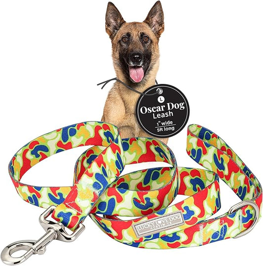 Lucky Love Dog Leash, Pattern Oscar Dog Leash, Medium, Durable & Long Lasting (Oscar, Large)