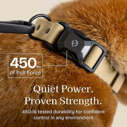 2026 New Edition, Fei & Eve PVC MagEase Dog Collar - Patented Magnetic Buckles | Fur-Safe | 450LB Escape-Proof | Adjustable Fit | Large (Champagne)