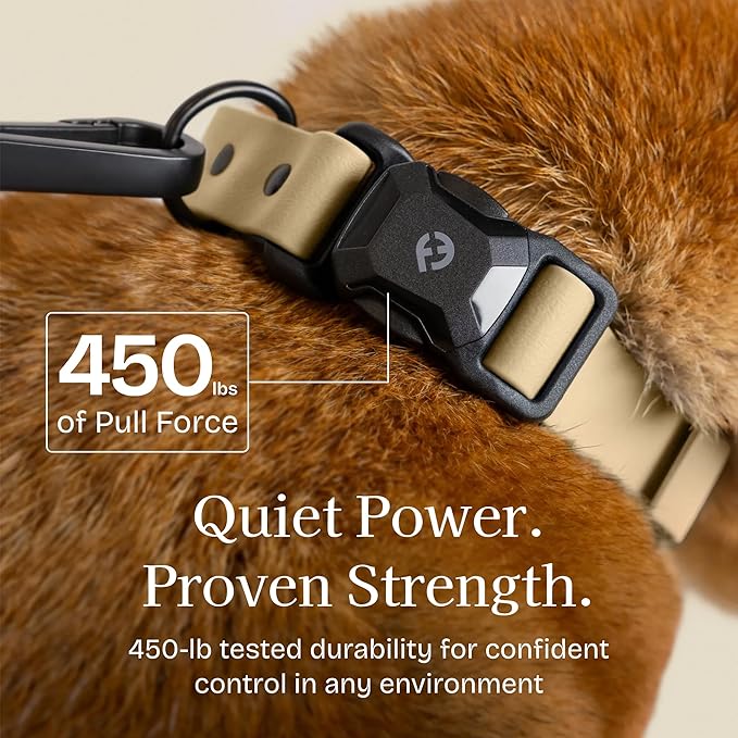 2026 New Edition, Fei & Eve PVC MagEase Dog Collar - Patented Magnetic Buckles | Fur-Safe | 450LB Escape-Proof | Adjustable Fit | Small (Champagne)