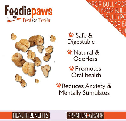 FOODIEPAWS Bully Pop, 8 oz – All-Natural, High Protein Chews for Dogs – Fully Digestible & Grain-Free – Supports Dental Health & Chewing Satisfaction