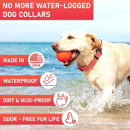 NexaPaw Biothane Dog Collar with Cobra Buckle - Made in USA - QR Code Dog Tag ID Included - Adjustable Heavy Duty Dog Collars for Medium Large Dogs - Waterproof Military Grade Tactical Collar for Dogs
