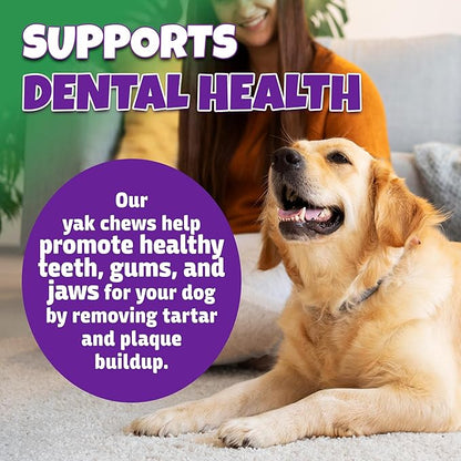 Healthy Yak Cheese Himalayan Chew, All-Natural & High in Protein, Odorless & Long Lasting Yak Chews for Large Dogs & Medium Dogs, Dog Chews for Aggressive Chewers (Large, 4-Pack)