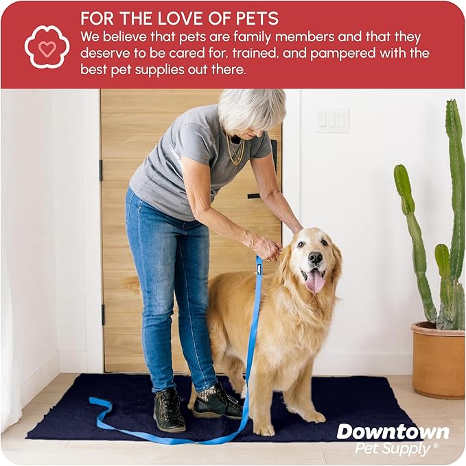 My Doggy Place Dog Mud Mat, 60" x 36" Navy Blue – Thick Microfiber Entry Rug for Snow, Mud & Salt – Absorbent, Quick-Dry, Washer-Safe & Non-Slip, X-Large