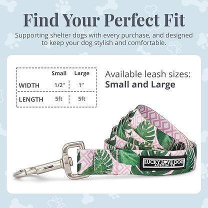 Lucky Love Dog Leash – Soft, Durable, and Comfortable Leash with Vibrant Patterns – Stylish and Long Lasting for Small Male and Female Dogs – Laguna, Small