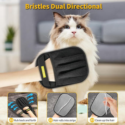 YUAKUOD Pet Hair Removal Glove for Cats & Dogs, Upgraded Five-Finger Electrostatic Pet Hair Gloves, Reusable Magic Brush Pet Hair Remover Tool for Couch, Carpet, Car Seat(2 PCS)