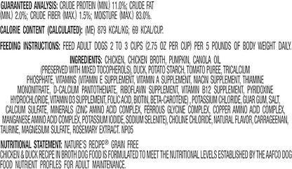 Nature's Recipe Grain Free Wet Dog Food, Chicken & Duck Recipe, 2.75 Ounce Cup (Pack of 12)