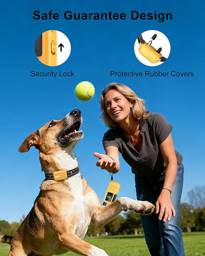 Jugbow Dog Shock Collar - 4200FT Dog Training Collar with Remote, IPX8 Waterproof Electric Dog Collar with 4 Training Modes, Security Lock, Rechargeable eCollar for 10-120lbs Dogs