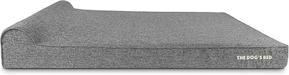 The Dog’s Bed Orthopedic Headrest Dog Bed XXXL Grey Linen, Memory Foam, Pain Relief for Arthritis, Hip & Elbow Dysplasia, Post Surgery, Lameness, Waterproof Washable Cover, Veterinary Approved