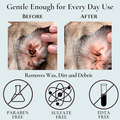 EcoBark Natural Ear Finger Wipes for Dogs - Dog Ear Cleaner Strawberry Scented - Ear Wipes with Finger Pad in Ear Solution - Gentle Otic Grooming Supplies to Soothe Dog Ear Itching - Cleanse Away Dirt
