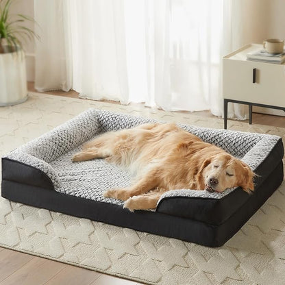 LEXTRO Orthopedic Dog Bed for Extra Large Dogs, Egg Crate Foam Bed for Extra Large Dogs, Equipped with Removable Waterproof Pillow Cover and Anti-Slip Bottom, Pet Bed
