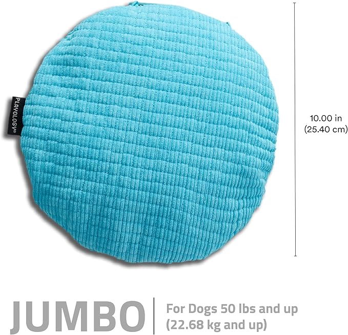 Playology Dog Toys | Plush Toy Crinkle Disc for Dogs | Jumbo Peanut Butter Scented Toy - Easy to Clean and Made from Non Toxic Materials