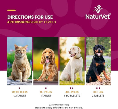 NaturVet Time Release ArthriSoothe Gold Tablets, 90 Pills