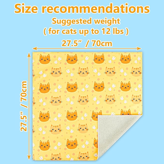 INKNOTE 27.5 Inch Cat Grooming wrap Velcro Fabric for Cats Cat wrap for Cutting Nails Pet Grooming Adhesive Restraint Cloth for Calming Anti-Runaway Scratch Bitten Multifunctional Supplies