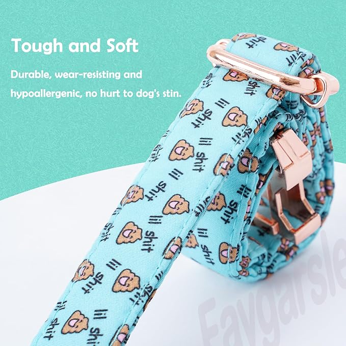 Faygarsle Blue Dog Collar for Small Medium Large Dogs Cute Puppy Collars for Female Dogs Funny Dog Collars for Summer Spring Wedding Necklace Girl Dog Collar M