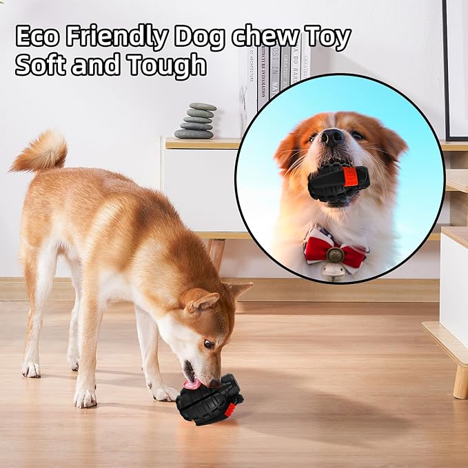 Indestructible Dog Chew Toys for Aggressive Chewers - Durable, Heavy Duty Toys for Large Dogs (Black)