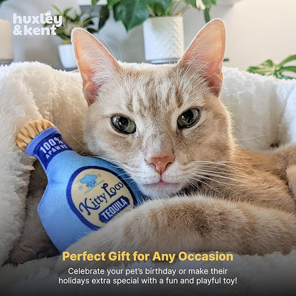 Huxley & Kent Plush Cat Toy - Interactive Catnip Toy for Cats & Kittens - Soft Kitty Toy with Crinkle & Catnip - Fun Indoor Play Toy - Kitty Loco Tequila