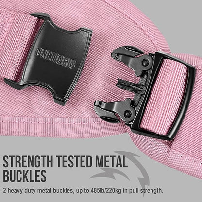 OneTigris Large Tactical Dog Harness, No Pulling Adjustable Dog Vest Harness, Heavy Duty Dog Harness with Handle, Large Hook and Loop Panels for Patch(Pink,M)