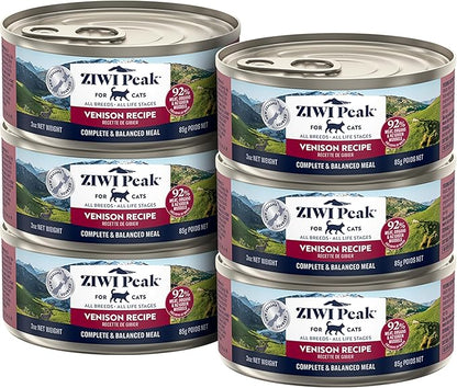 ZIWI Peak Wet Cat Food – All Natural, High Protein, Grain Free, Limited Ingredient, with Superfoods (Venison, Case of 6, 3oz Cans)