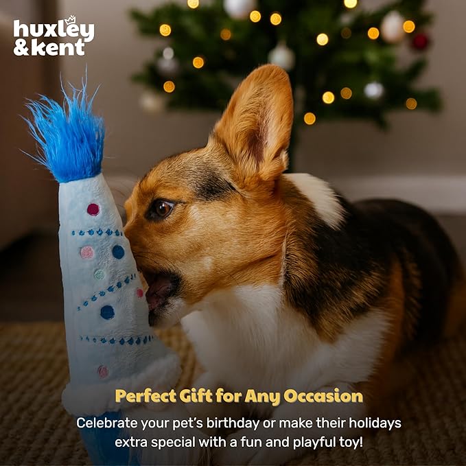 Huxley & Kent Funny Dog Toy w/Squeaker – Holiday Power Plush Squeaky Dog Toys for Small, Medium & Large Dogs – Soft Stuffed Animal for Indoor Play & Fetch - Fetchies® Winter Wonder Gnome, One Size