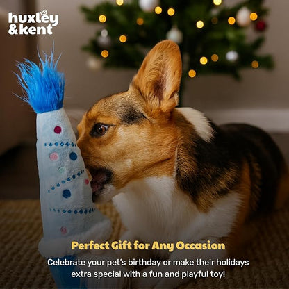 Huxley & Kent Funny Dog Toy w/Squeaker – Holiday Power Plush Squeaky Dog Toys for Small, Medium & Large Dogs – Soft Stuffed Animal for Indoor Play & Fetch - Fetchies® Winter Wonder Gnome, One Size