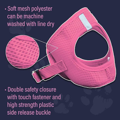 DOGGIE DESIGN Choke Free Reflective Step in Ultra Harness Pink American River (XXL)