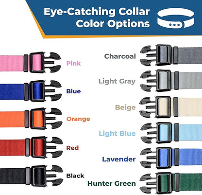 GoTags Personalized Dog Collar, Custom Embroidered Pet ID Dog Collar with Pet Name and Phone Number, Adjustable with Quick Release Snap Buckle