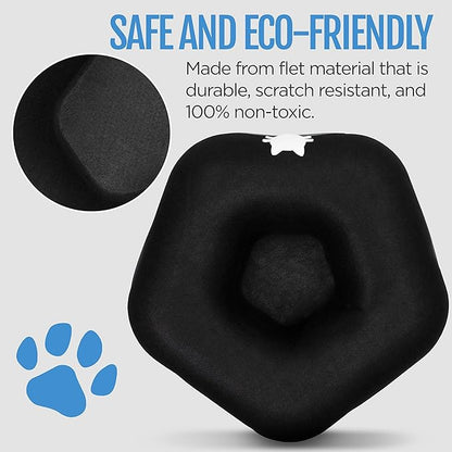 Meow Mansion Hexagon Cat Cave Donut Bed - for Medium and Small Size Cats - 3 Toy Balls & Hanging Ball Included - Scratch Resistant, Detachable and Cleanable Heaxgon Bed