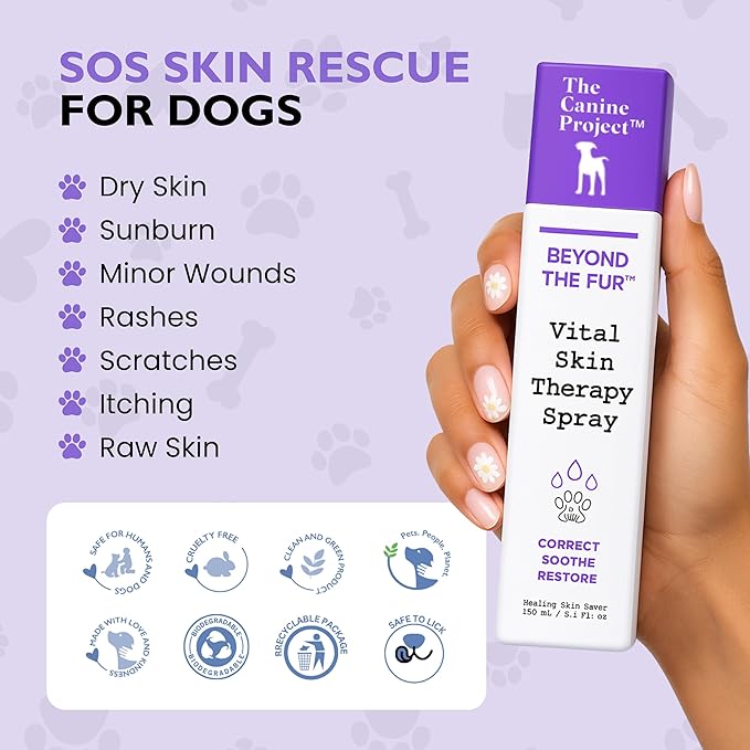 Vital Skin Therapy Spray for Dogs – Anti-Itch Spray for Dogs – Promotes Healing & Skin Repair – Soothing & Gentle First Aid with Aloe Vera, Oatmeal & Soothing Tea Tree Oil - 5.07 oz.