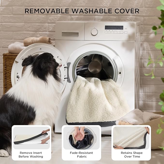 Bedsure Dog Bed for Small Dogs - Comfy Flat Puppy Beds with Removable Washable Cover, Orthopedic Egg Crate Foam Pet Mat, Suitable for Pet Up to 15 lbs