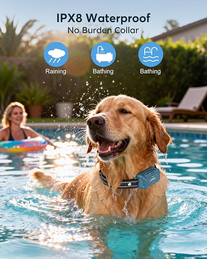 Jugbow Dog Shock Collar - 4200FT Dog Training Collar with Remote, IPX8 Waterproof Electric Dog Collar with 4 Training Mode for 10-120lbs Dogs(Blue)