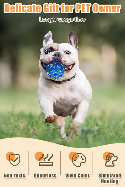 Moonorange 3.7'' Dog Balls for Dogs Aggressive Chewers Indestructible Tennis Durable Bouncy Interactive Dog Toy for Fetch Game Floating Balls (Blue Large)
