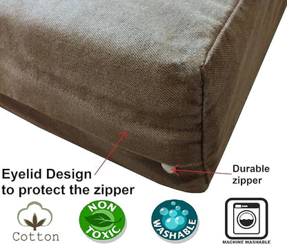 Dogbed4less Orthopedic Gel Cooling Memory Foam Dog Bed with Waterproof Liner and External Durable Denim Cover for Small to Medium Pet 35X20X4 Inches