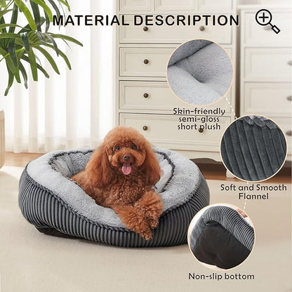 SIWA MARY Small Dog Beds for Small Dogs Cats, Washable Pet Bed, Cat Beds for Indoor Cats, Rectangle Soft Calming Sleeping Warming Puppy Bed with Anti-Slip Bottom(20"x19"x6")
