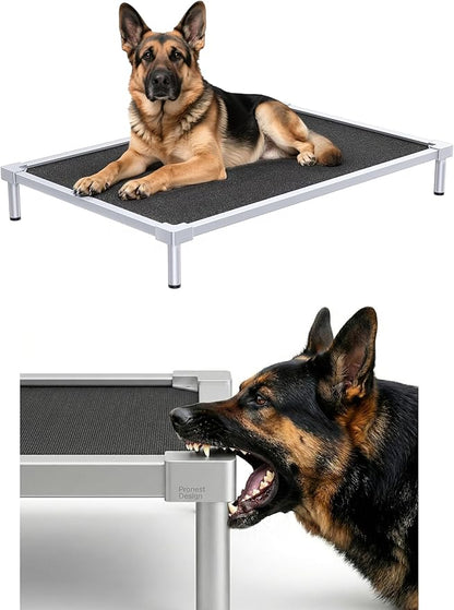 Pronest Elevated Dog Bed Medium Size Dog, Chew Proof Aluminum Alloy Heavy Duty Dog Supplies Cooling Raised Pet Cot Indestructible with Anti-Rust Washable Assembly for Crate Outdoor-40.6"x 28.7" x 7"