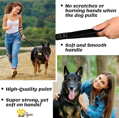 ADITYNA Leather Dog Leash 6 ft x 3/4 inch - Soft, Strong, Heavy Duty for Large & Medium Breeds - Dog Lead for Walking, Training, Hiking and Running (Black)