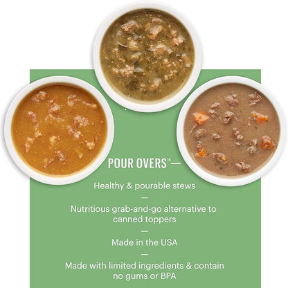 The Honest Kitchen Human Grade Pumpkin POUR OVERS Wet Toppers for Dogs (12 Pack), 5.5 oz - Salmon Stew