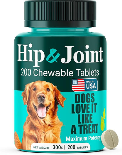 Natureflow Hip and Joint Supplement for Dogs, Advanced Dog Joint Supplement with Green-Lipped Mussel, Glucosamine, MSM & Chondroitin, Zero Sugar Chewable Pills, Made in USA, Large Medium Small Breeds
