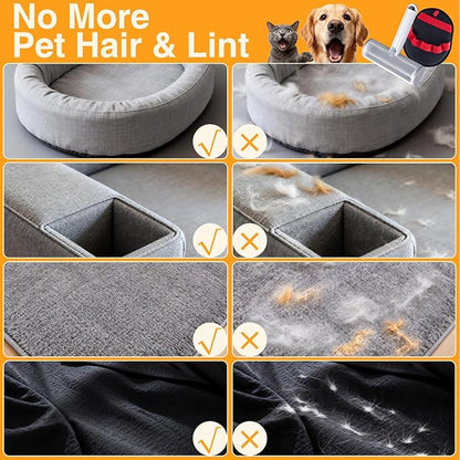 Pet Hair Removal Set, Pet Hair Removal Glove for Dogs & Cats, Roller Pet Hair Remover, 2 in 1 Pet Hair Removal Tool for Clothing, Couch, Furniture&Laundry, Pet Fur Remover