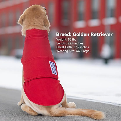 cyeollo Small Dog Sweater, Fleece Dog Sweaters Turtleneck Vest Soft Puppy Sweatshirt Stretchy Pet Fall Autumn Coat Warm Winter Clothes for Small Dogs Girl, Red L