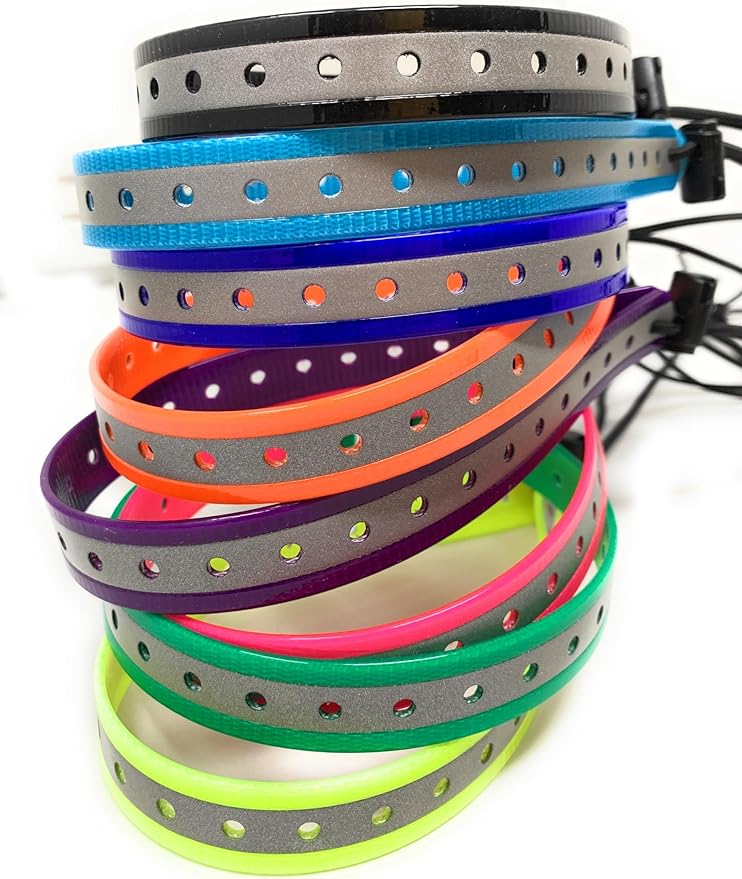 Replacement GPS eCollar with Adjustable Bungee, Multi-Hole Design, and Secure Toggle Closure for Small Dogs (Reflective Pink, Small Neck)