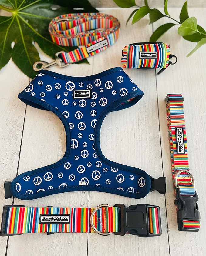 Lucky Love Dog - Adjustable Dog Collar with Easy Click Buckle for Small Ones, Durable, & Comfortable for Male & Female Dogs, Pet Collar for Puppies & Adult Dogs - Hippie, XS