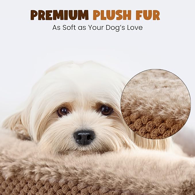 Miorun Bolster Dog Bed, Extra Thick 4.7 Inch Large Orthopedic Dog Bed with Memory Foam, Pet Couch Bed with Supportive Structure, Removable Washable Cover, Durable and Stylish Dog Bed for Large Dogs