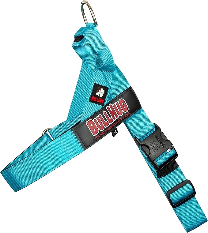 BULLHUG Adjustable Dog Harness– No Pull, No Choke – for English Bulldogs, French Bulldogs, Pugs & Broad-Chested Breeds – Easy, Safe Walks (Teal, XL)