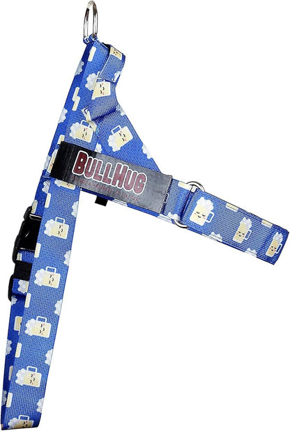 BULLHUG Adjustable Dog Harness– No Pull, No Choke – for English Bulldogs, French Bulldogs, Pugs & Broad-Chested Breeds – Easy, Safe Walks (Mug, Large)