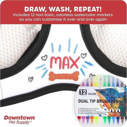 Downtown Pet Supply Step in Dog Harness for Small Dogs No Pull, Medium, Doodle - Adjustable Harness with Padded Mesh Fabric and Reflective Trim - Buckle Strap Harness for Dogs